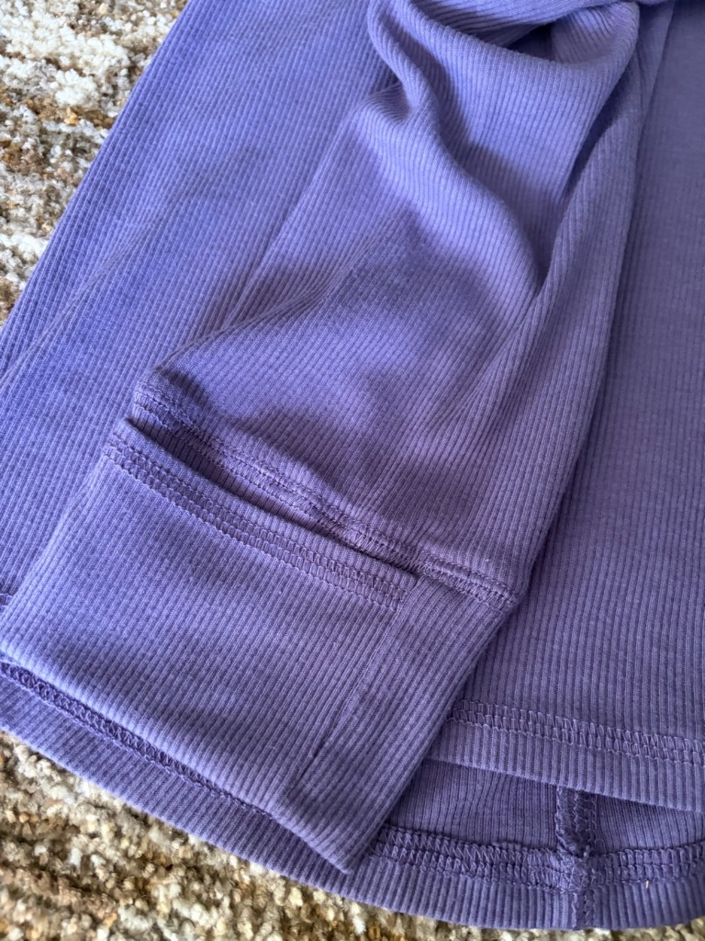 Cozy Women's purple Long-Sleeve V-Neck Ribbed Tee size 1 X - Picture 2 of 5